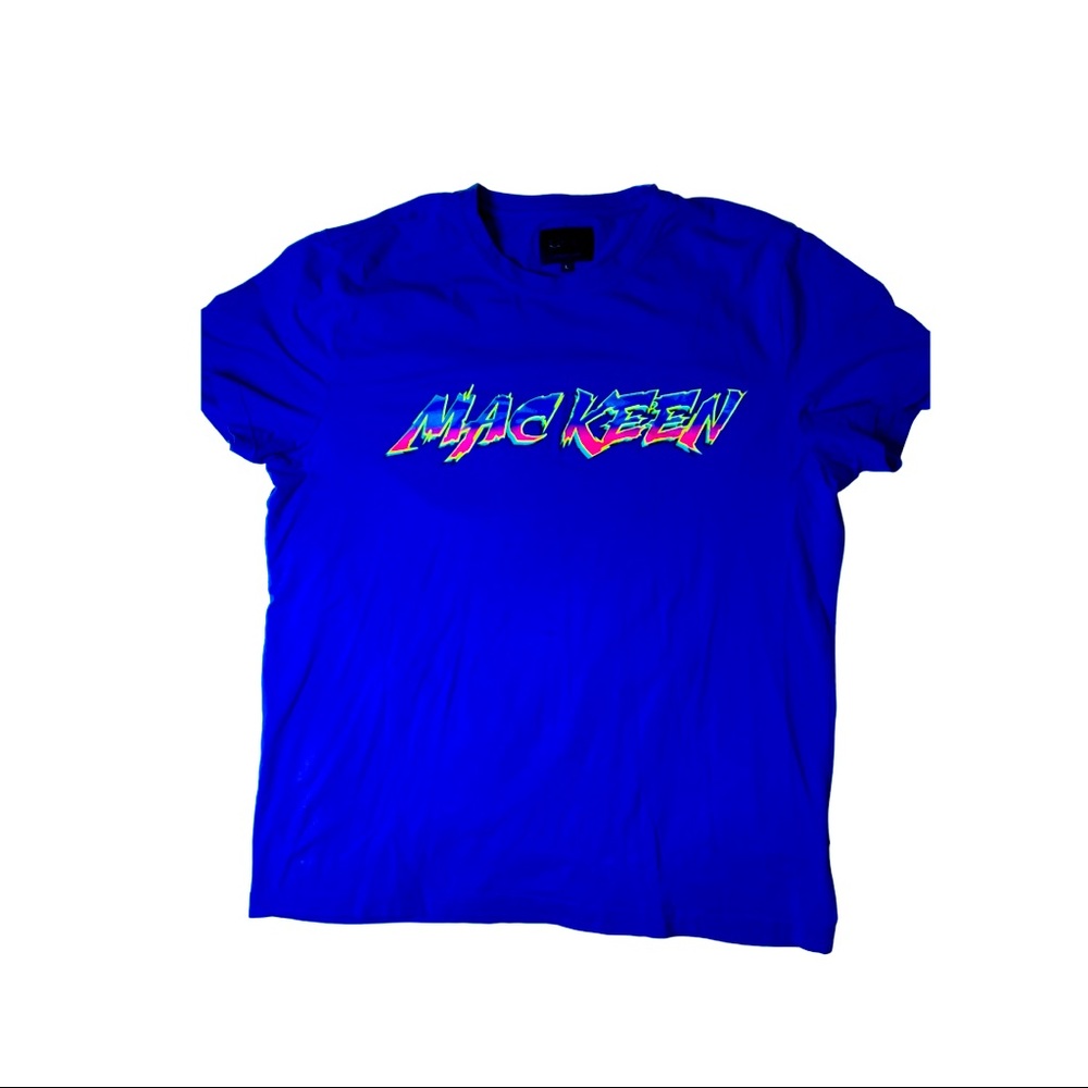 Blue Mac Keen Graphics Tee Shirt Large